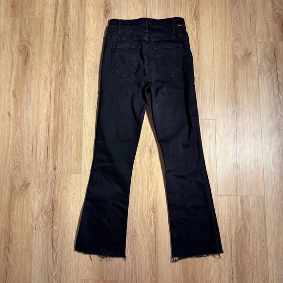 MOTHER Hustler Ankle Fray Not Guilty Black Flared Jeans Women’s Size 25 - Picture 8 of 12
